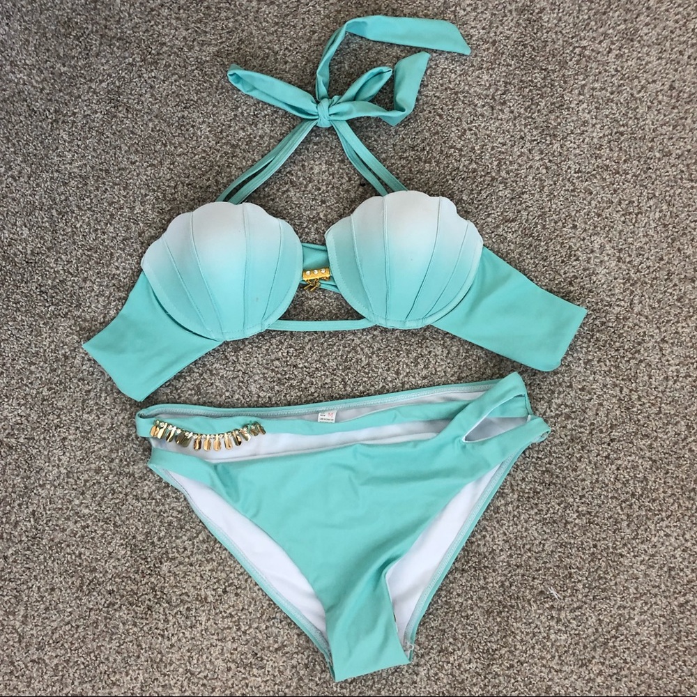 NWOT Mermaid Blue Bikini Set